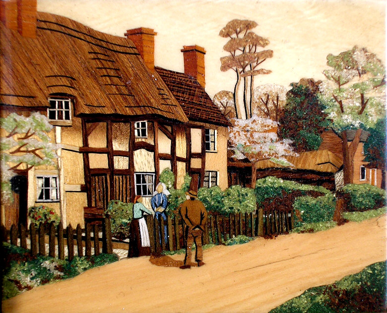 Welford-upon-Avon by Brian Freeman miniature marquetry picture