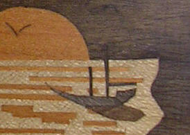 detail of repolished marquetry