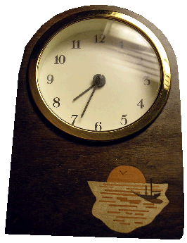 clock with marquetry