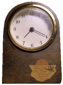 clock with marquetry