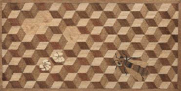 Louis Cube parquetry with bee design marquetry design
